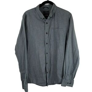 Prana Mens Slim Fit Button‎ Up Shirt Heather Plaid Long Sleeve Cotton Sz S